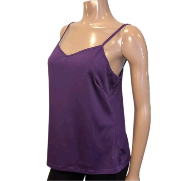 3/$20 Florentine Cami Tank Top Womens Large Royal Purple Vneck Stretchy Slip - Picture 1 of 10